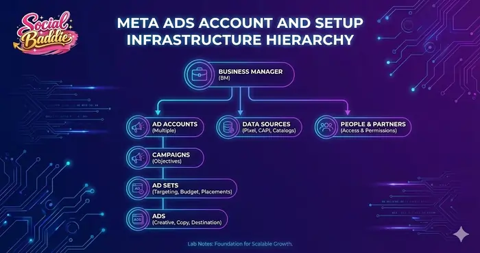 Meta Ads Account And Setup Infrastructure hierarchy